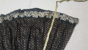 Elegant Black Skirt with Gold Embroidery