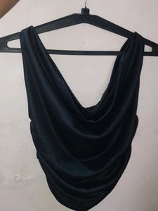 Elegant Black Cowl Neck Top