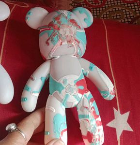 3 Unique Decorative Painted Bear Figurines
