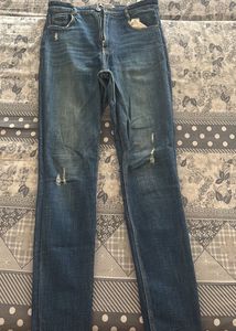 Blue Distressed Denim Jeans