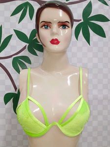 (926)Lime Green Velvet Bra Top