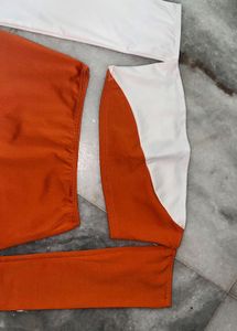 Orange &amp; White Two-Piece Set