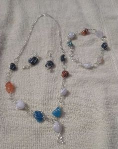 Multi-Gemstone Necklace & Earring Set