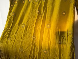 Embroidered Olive Green Kurta