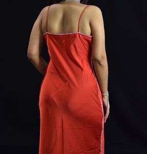Red Rhinestone Embellished Slip Dress