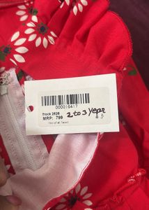 Red Floral Baby Girl Dress - Age 2 to 3