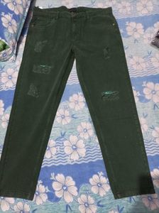 Green Distressed Jeans