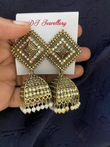 Stunning Jhumka Earrings with Pearl Drops🤩💗