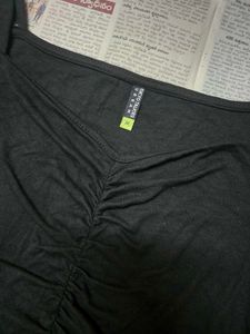 Chic Black Ruched Top