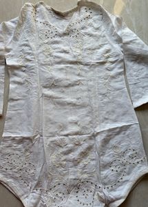 Elegant White Embroidered cutwork tunic