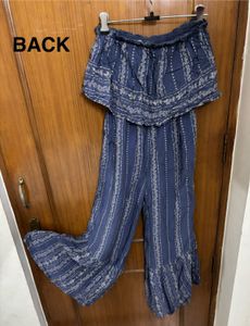 Floral Women's Strapless Ruffle Jumpsuit