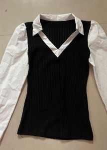Stylish Layered Collared Top