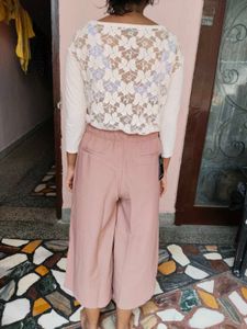 Dusky Pink High-Waist Culottes Pants (Size 30-32)