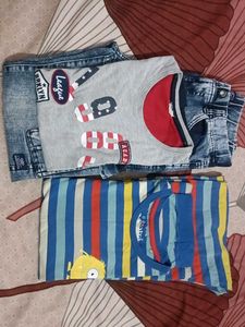 Cute Monster Striped Pajama Set,jeans ,t- shirt