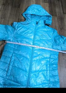 Aqua Puffer Jacket with Hood