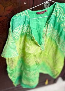Green Ombre Dupatta with Print