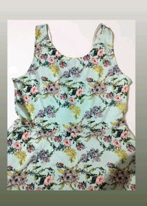 Floral Print Sleeveless Mini Dress