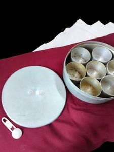 Rare Vintage Pure Aluminium Spice Box Masala Dabba