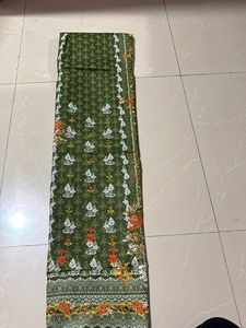 Green Embroidered Dress Material