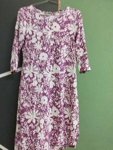 Purple Floral Print Kurta