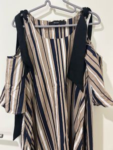 Vero Moda- Striped Cold-Shoulder Dress