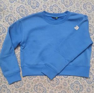 Tokyo Talkies Blue Cropped Sweatshirt