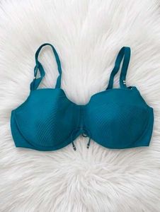 Teal Ribbed Underwire Bikini Top