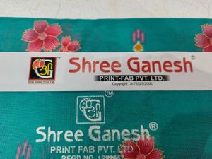 Beautiful Teal Floral Saree with Free Cotton Towel
