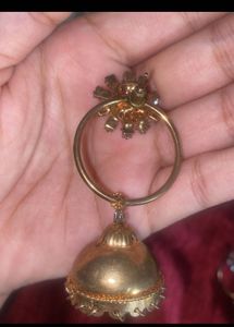 Yellow Floral Jhumka Earrings