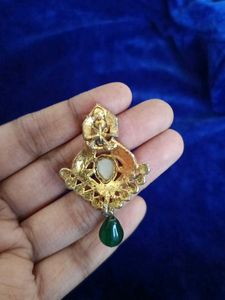 Green &amp; Gold Earrings