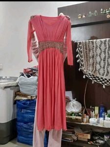 Elegant Pink Gown for Festive Wear