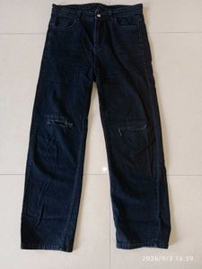 Black Dark Wash Wide Leg Jeans