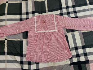 Size (L)Classic Red &amp; White Striped Top