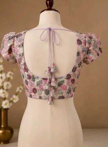 Floral Embroidered Blouse with Tassels