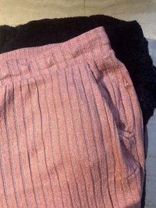 Purple Ribbed Lounge Pants