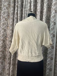 Cream Knit Cropped Cardigan