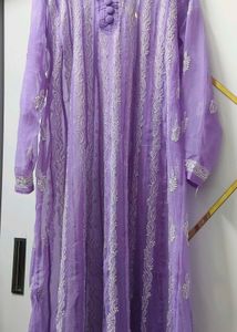 Lavender Embroidered Kurta