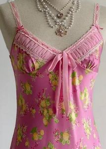 Y2K coquettes Pink Floral Babydoll Slip Dress