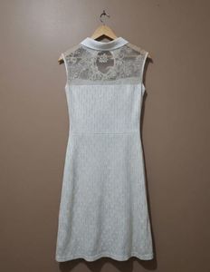Elegant Lace Detail White Dress