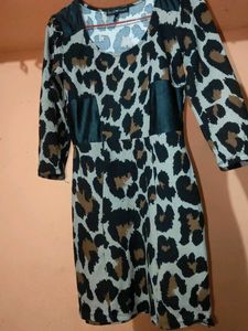 Derek Heart Leopard Print Winter Dress