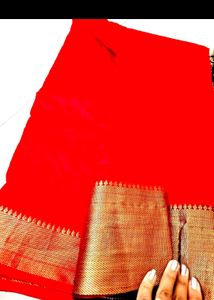 Red silk sarees with tailour stiched blouse
