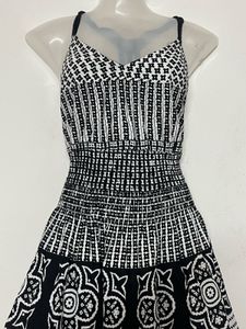 Pintresty Boho Black &amp; White Smocked Dress