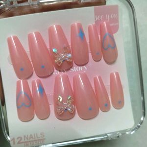 Pink French Press-On Nails