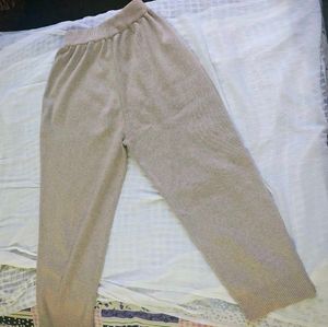 Cozy Beige Knit Lounge Pants
