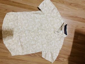 Men's Short Sleeve Leaf Print Shirt