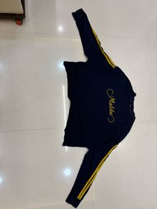 drop shoulder Navy Blue Malibu Graphic T-Shirt