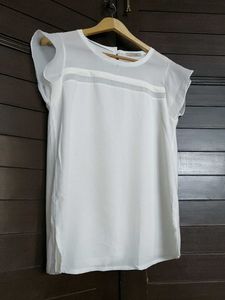 Chic White Sheer Panel Top
