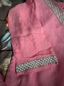 Elegant Pink Embroidered Kurta Set