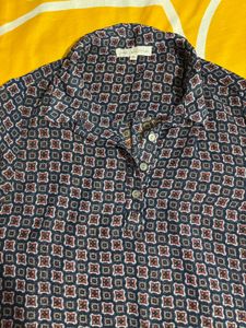 Classic Print Button-Up Top