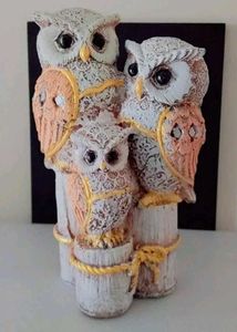 Charming Owl Family Figurine